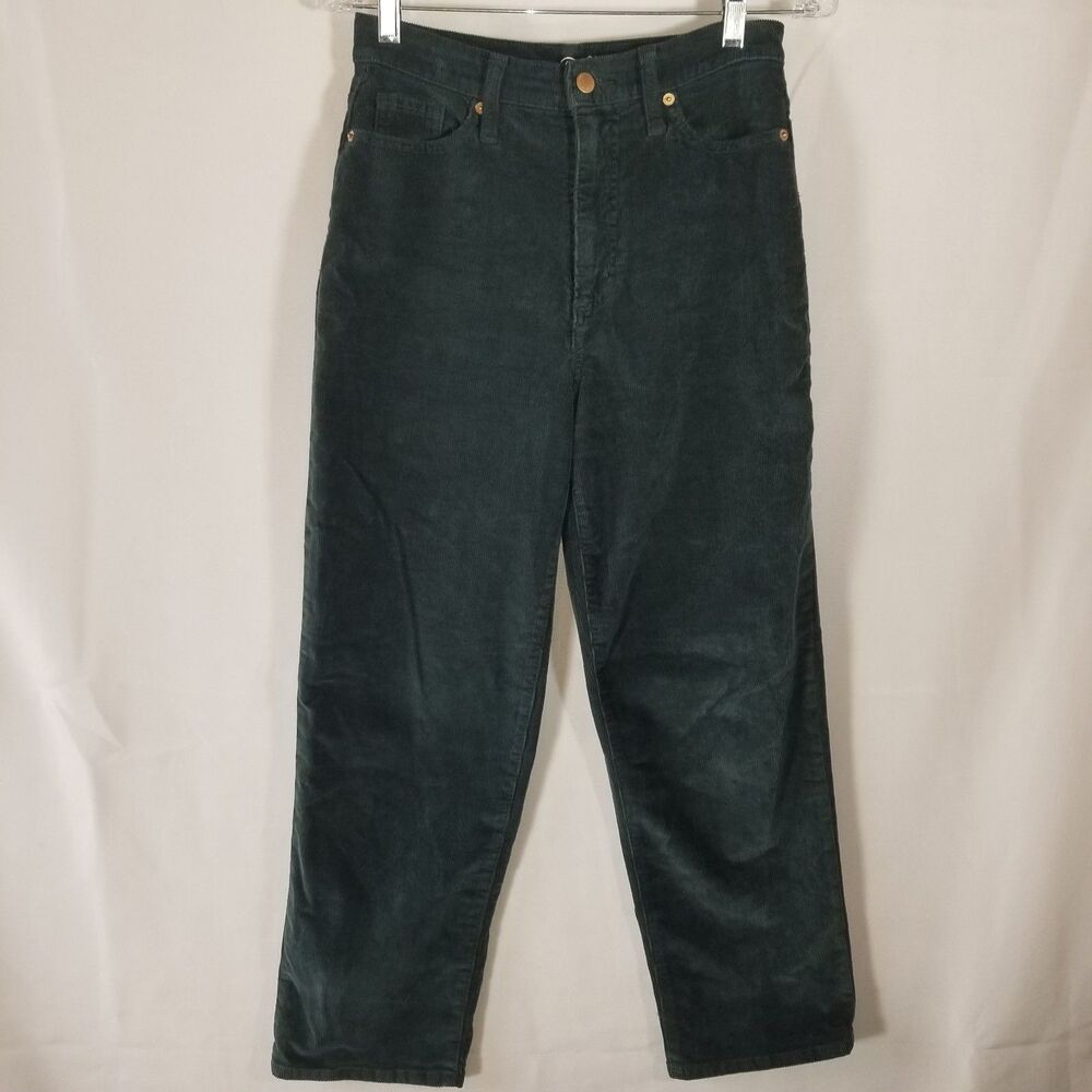 Universal Thread Womens Vintage Straight Green Corduroy Pants 4/27 High Rise